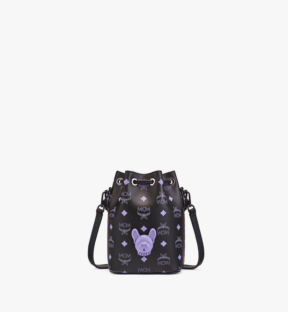 M Pup Drawstring Bag in Color Splash Logo Leather 1